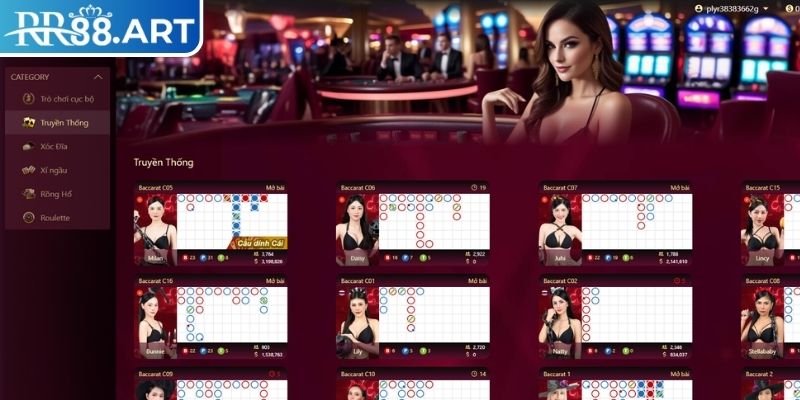 Sảnh EBET RR88 – Trải Nghiệm Casino Trực Tuyến Đẳng Cấp 3 Các trò chơi hấp dẫn tại sảnh EBET